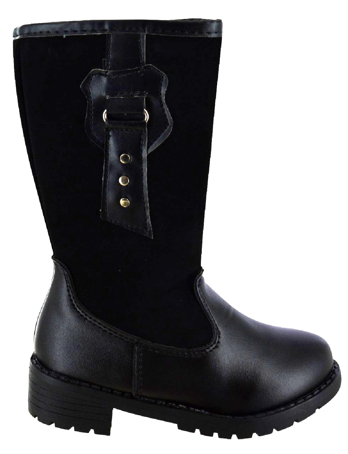 NEW KIDS GIRLS FLAT QUILTED INFANT FUR MID CALF SCHOOL WINTER BOOTS UK SIZE 7-3 | eBay